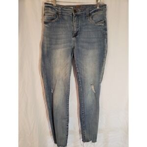 Women's Kut From The Kloth Carlo Ankle Skinny Distressed Raw Hem Jeans Size 10